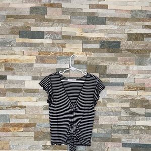 Crop top white and black